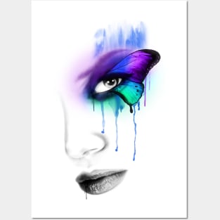 Colorful Butterfly Woman Posters and Art